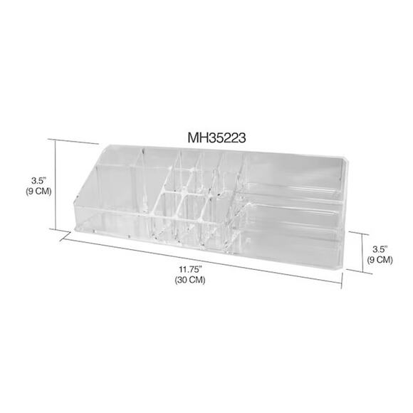 Home Basics 14 Section Clear Cosmetic and Jewelry Holder Organizer Vanity Storag - Picture 6 of 12